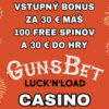 GUNS Bet online casino bonus 300€ a 100 Free Spins
