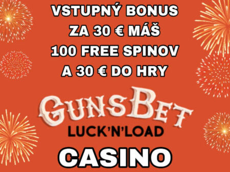 GUNS Bet online casino bonus 300€ a 100 Free Spins