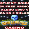WIN LEGENDS CASINO 450 FREE SPINOV PLUS 2.000 € BONUS